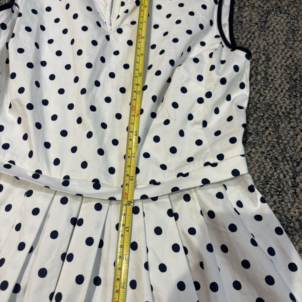 Boden Cotton Navy & White Polka Dot Sleeveless Dress Classic Preppy Look Size 2R - Picture 6 of 8